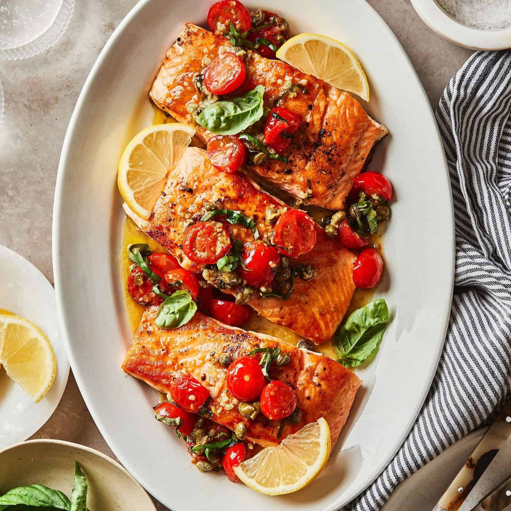 Salmon With Tomato Lemon Sauce